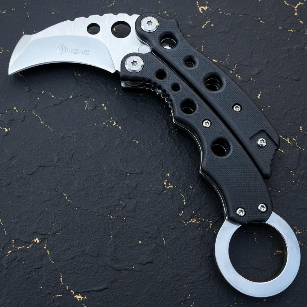 Predator Folding Karambit Pocket Knife 7CR17MOV Tactical Claw Blade G10 Handle - 4