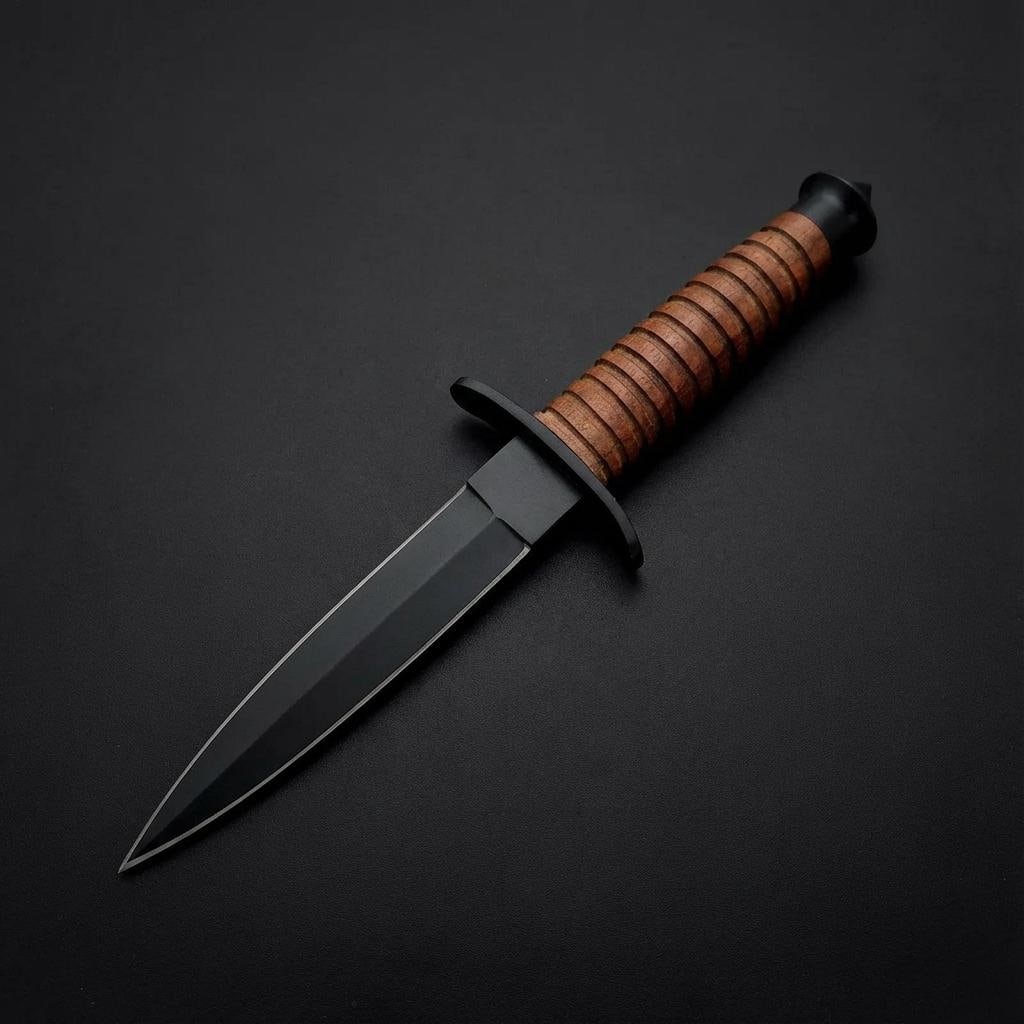 V-42 Stiletto Dagger WWII Commando Knife Replica with Leather Sheath - 3