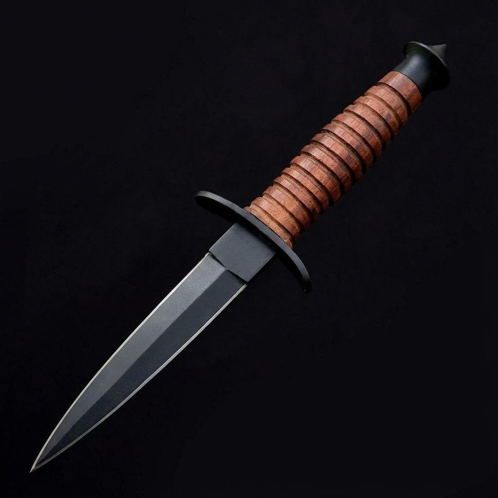 V-42 Stiletto Dagger WWII Commando Knife Replica with Leather Sheath - 4