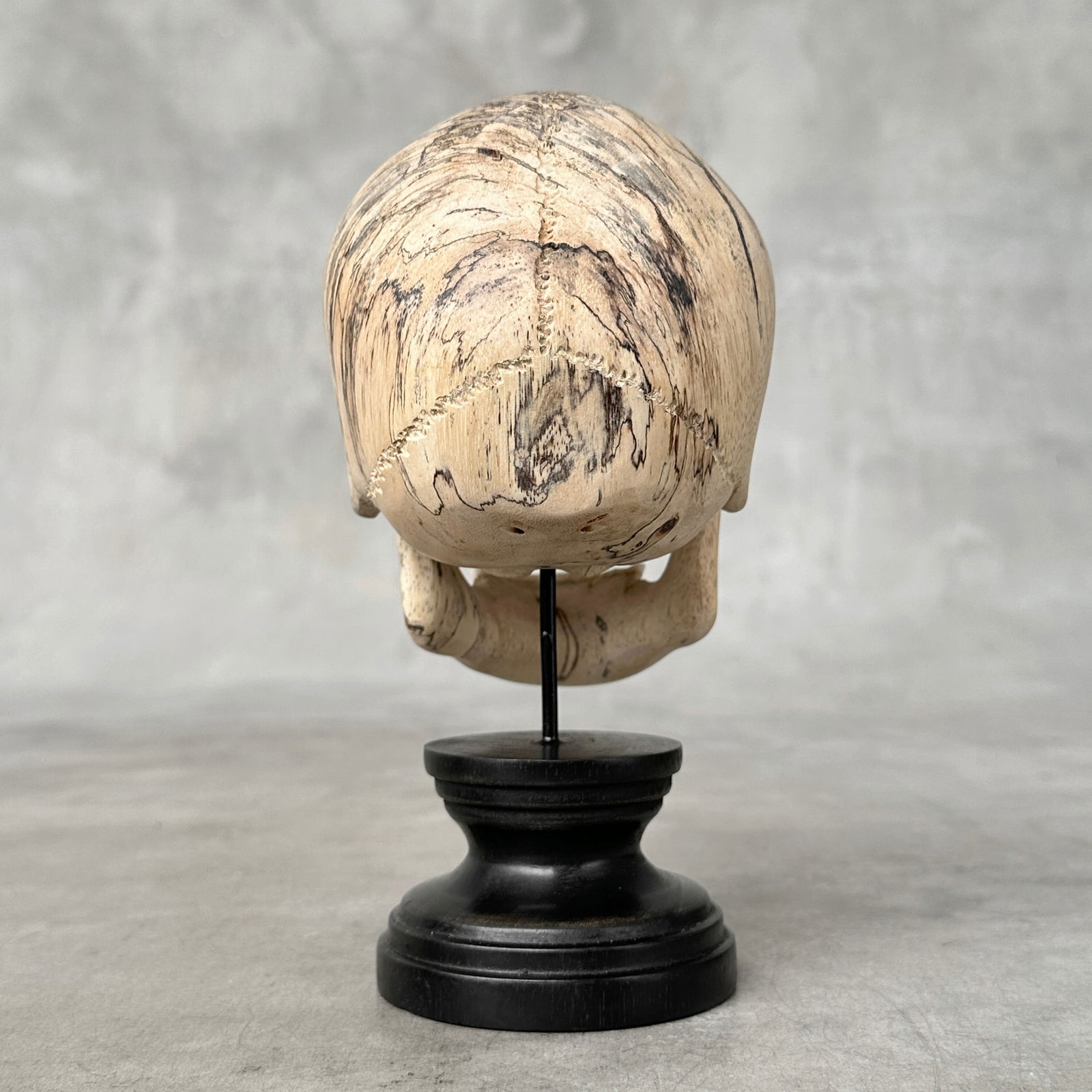 Stunning human skull with a beautiful grain on a custom stand - 7