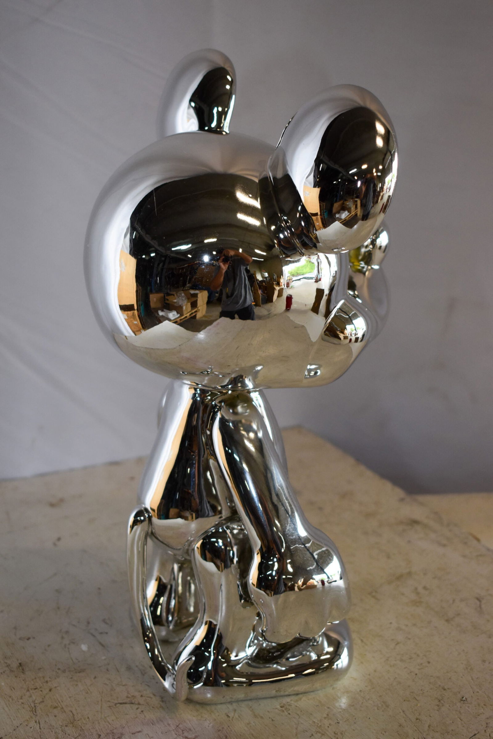 Contemporary Silver Chrome Mickey Mouse Resin Statue 12" x 9" x 16"H - 5
