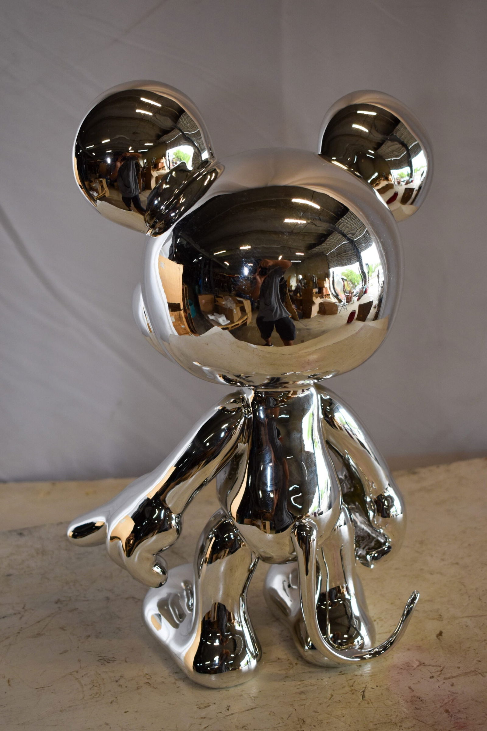 Contemporary Silver Chrome Mickey Mouse Resin Statue 12" x 9" x 16"H - 7