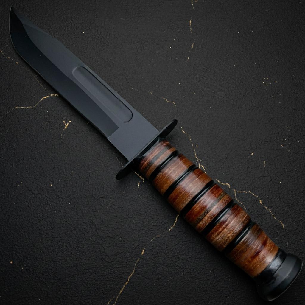 WWII Style Combat Survival Knife 12 Inch Fixed Blade with 420C Steel and Sheath - 3