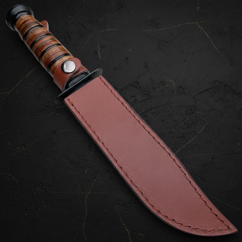 WWII Style Combat Survival Knife 12 Inch Fixed Blade with 420C Steel and Sheath - 5