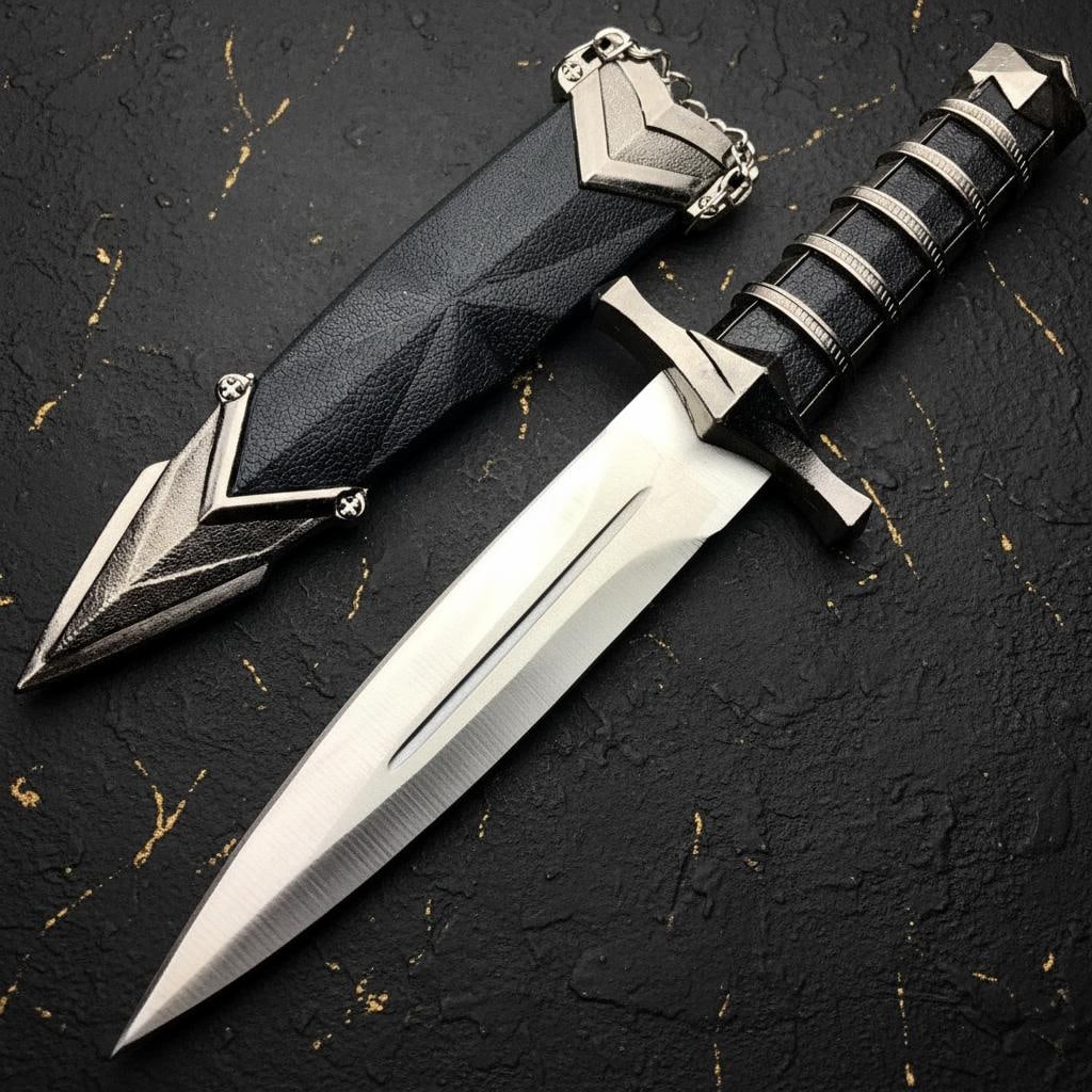 11 Inch Medieval Knights Dagger Roman Fantasy Sword with Cast Metal Scabbard: Title:11 Inch Medieval Knights Dagger Roman Fantasy Sword with Cast Metal Scabbard Description:This collectible 11-inch dagger is a unique fantasy knife inspired by the Middle Ages. Its design blends