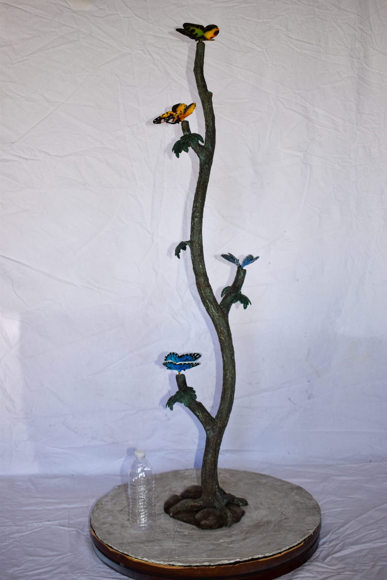 Four Butterflies on A Tree Branch Bronze Statue Size: 7" x 9" x 50"H - 6