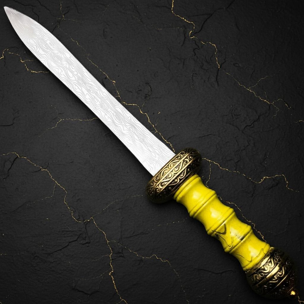 Roman Gladiator Gladius Dagger 10.25" Medieval Fixed Blade Sword with Scabbard - 2