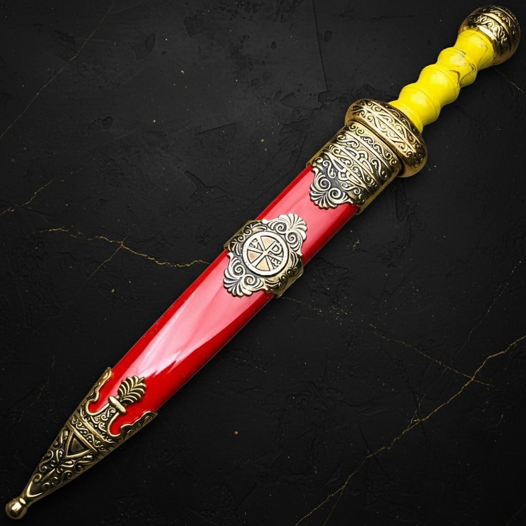 Roman Gladiator Gladius Dagger 10.25" Medieval Fixed Blade Sword with Scabbard - 4