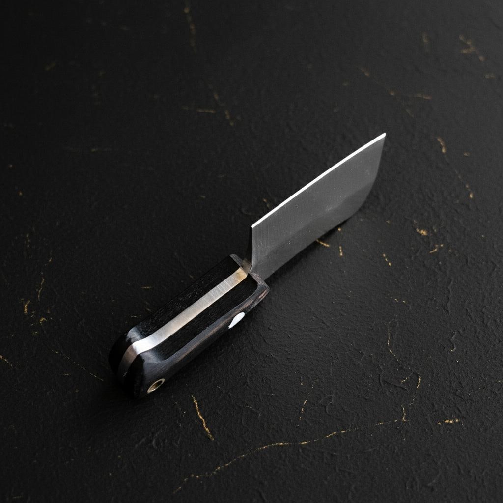 Miniature Cleaver Knife Tiny Fixed Blade with Wood Handles & Leather Sheath New - 3