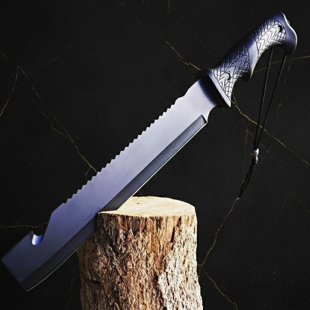 Full Tang Tactical Bowie Machete 15.5" Fixed Blade Survival Knife with Sheath - 4