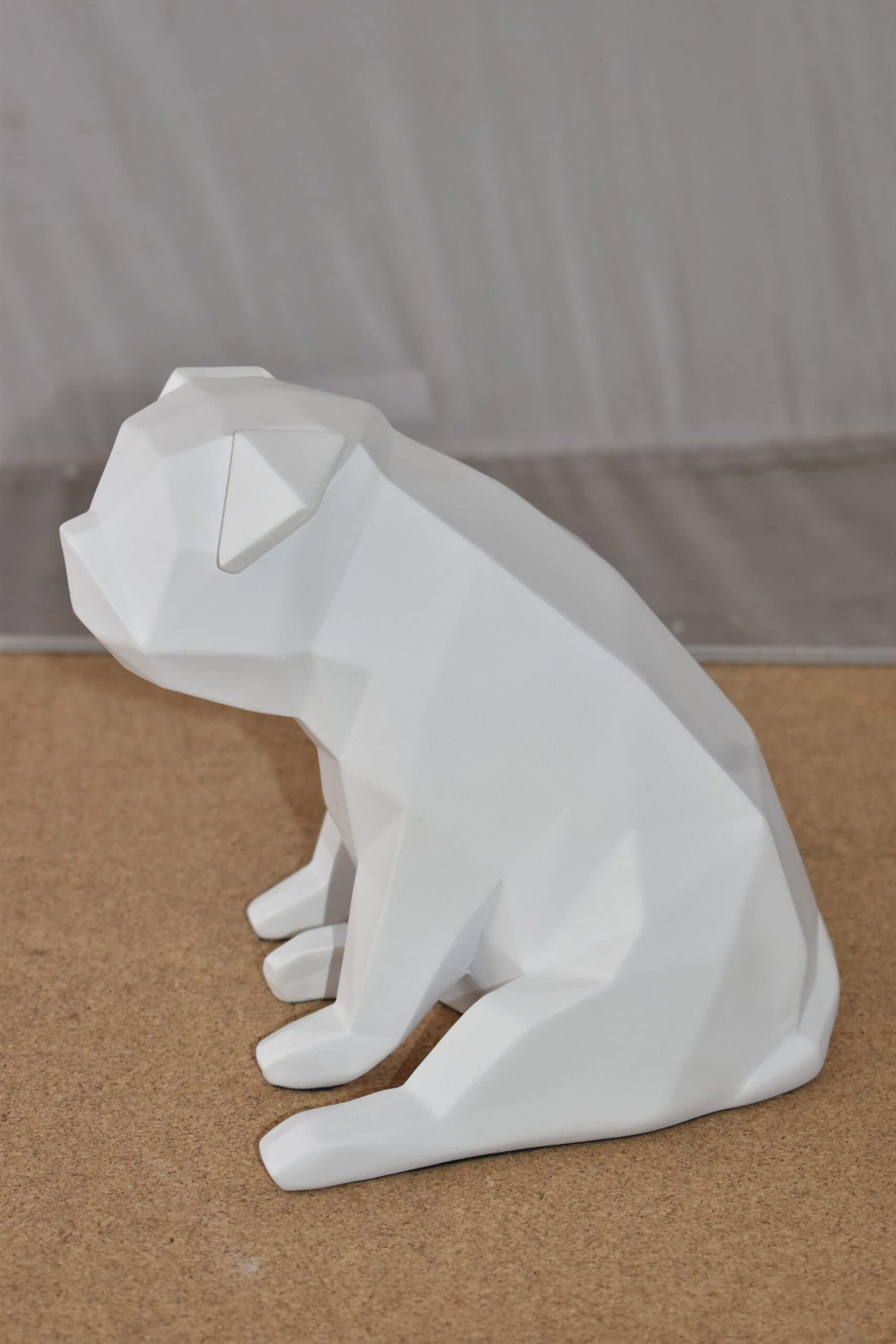 White Textiled Puppy Resin Statue Size: 9" x 6" x 7"H - 10