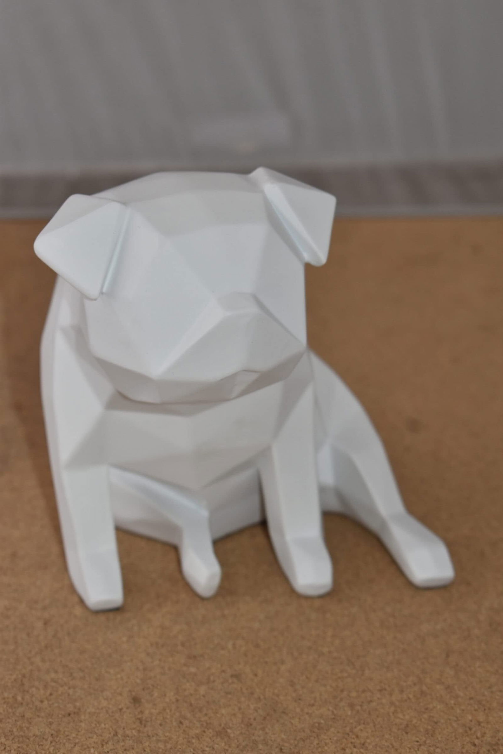 White Textiled Puppy Resin Statue Size: 9" x 6" x 7"H - 4