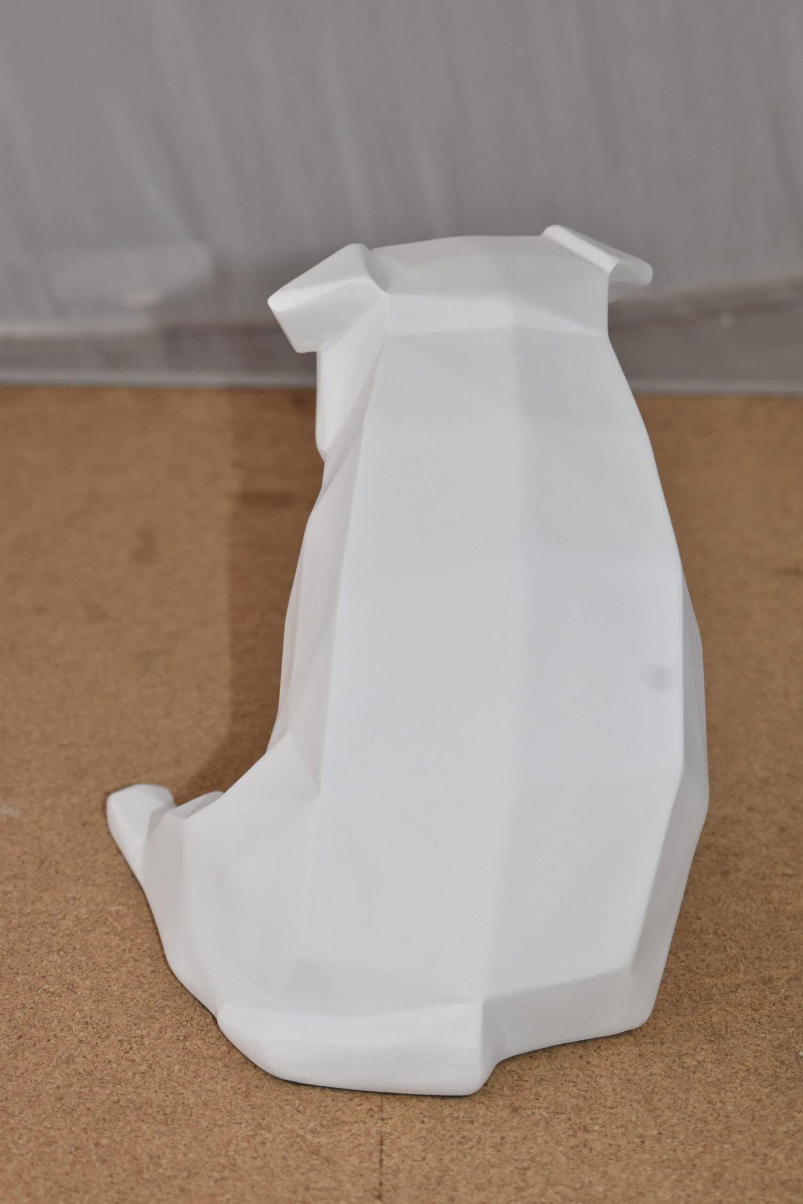 White Textiled Puppy Resin Statue Size: 9" x 6" x 7"H - 8