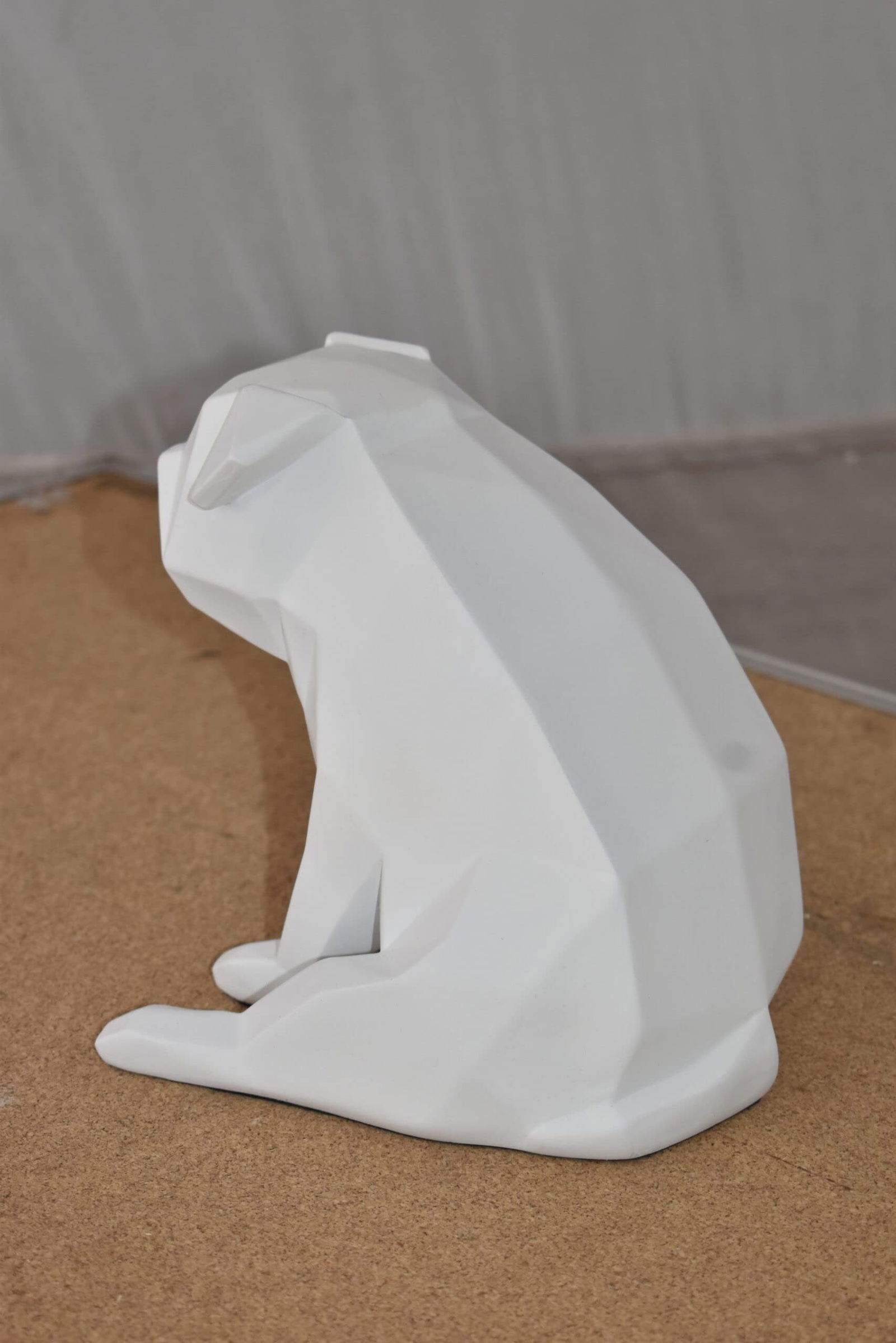 White Textiled Puppy Resin Statue Size: 9" x 6" x 7"H - 9