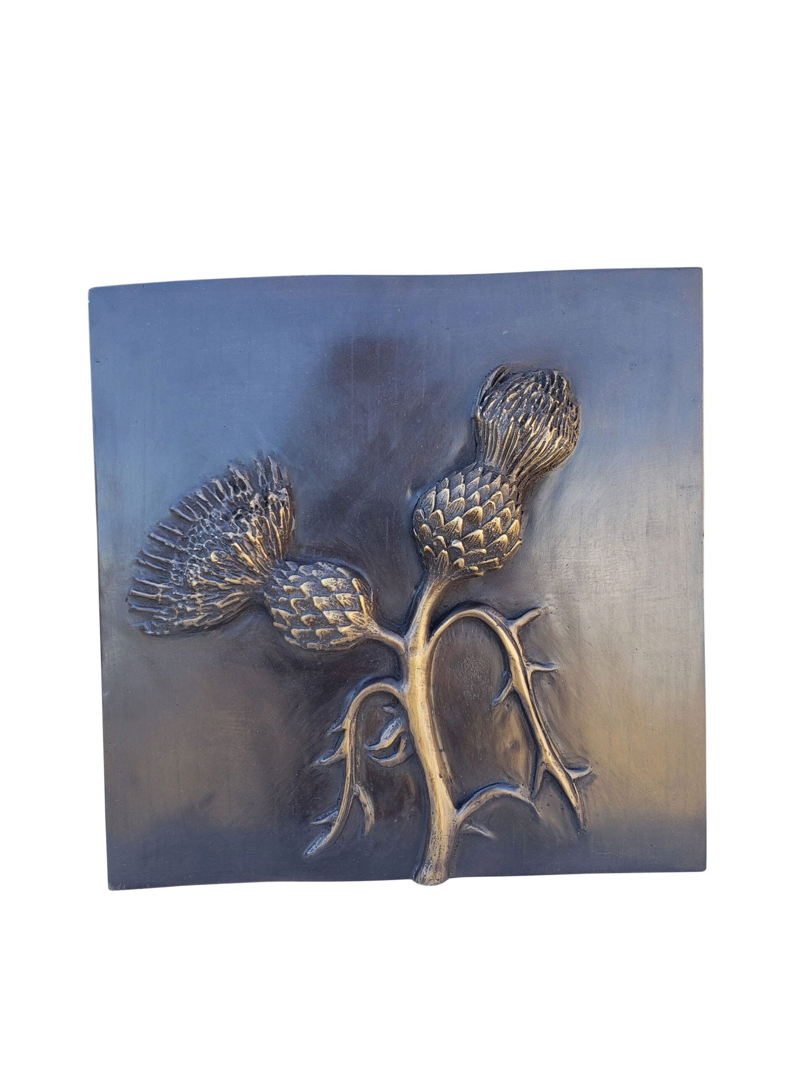 Blossoming Pineapples Bronze Wall decor Size: 10" x 10" x 1"H: Title:Blossoming Pineapples Bronze Wall decor Size: 10" x 10" x 1"H Description:This 3D art of blossoming pineapples is displayed on a square bronze canvas, making it a simple yet beautiful bronze wal