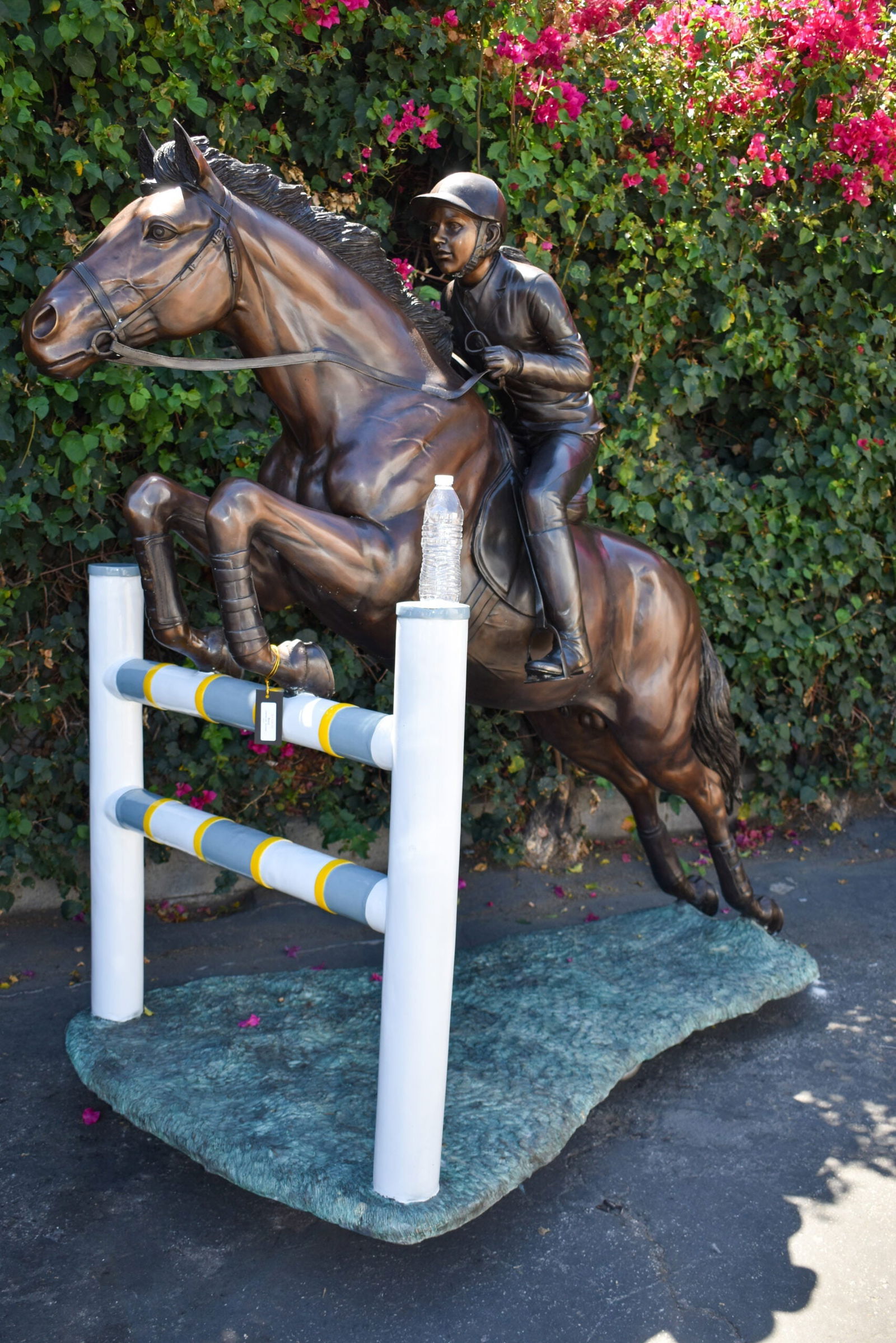 Life Size Horseback Rider Jumping Realistic Bronze Statue Size: 85" x 45" x 71"H - 4