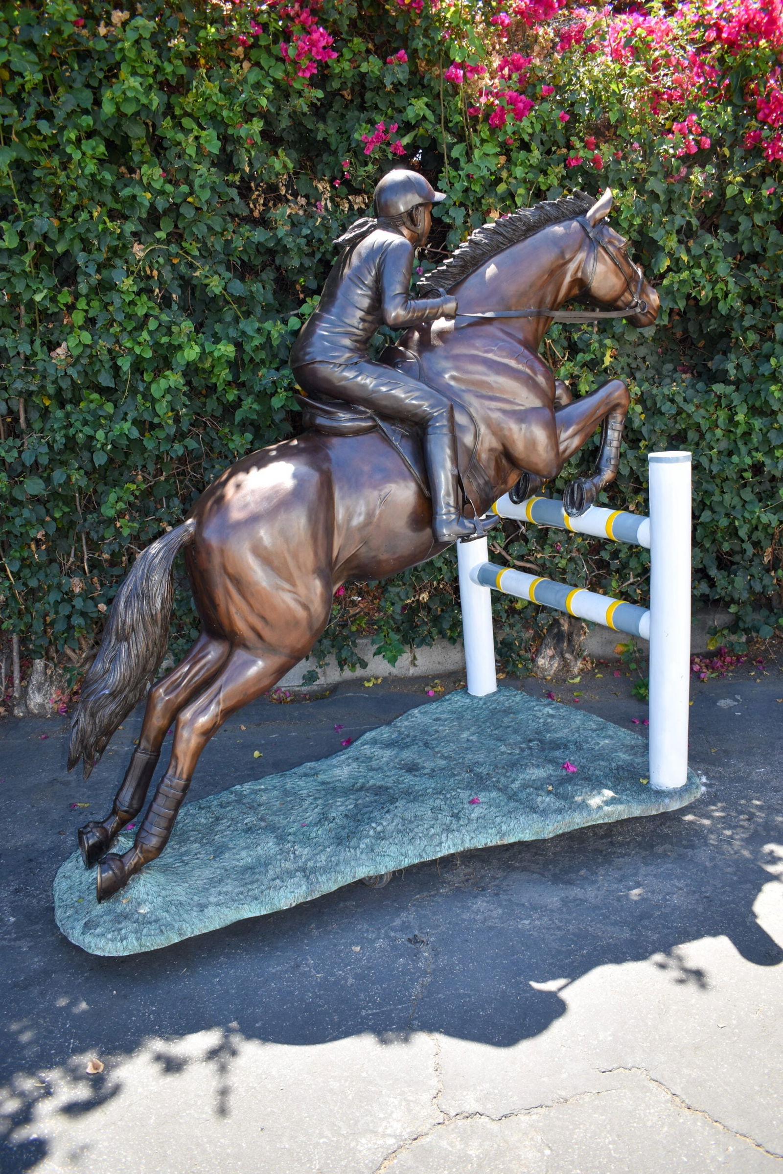 Life Size Horseback Rider Jumping Realistic Bronze Statue Size: 85" x 45" x 71"H - 8