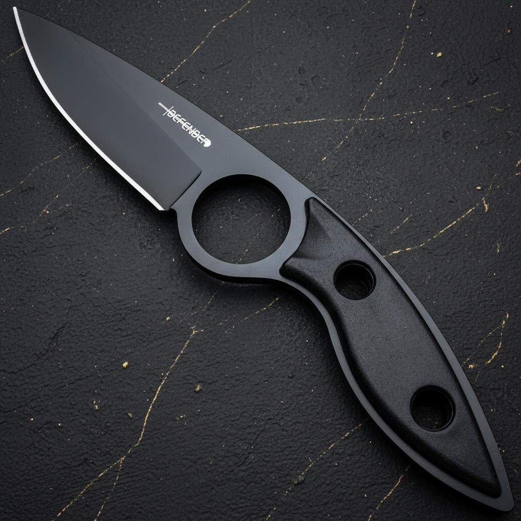 Full Tang Fixed Blade Dagger 7" Black Tactical Survival Knife with Belt Sheath - 2