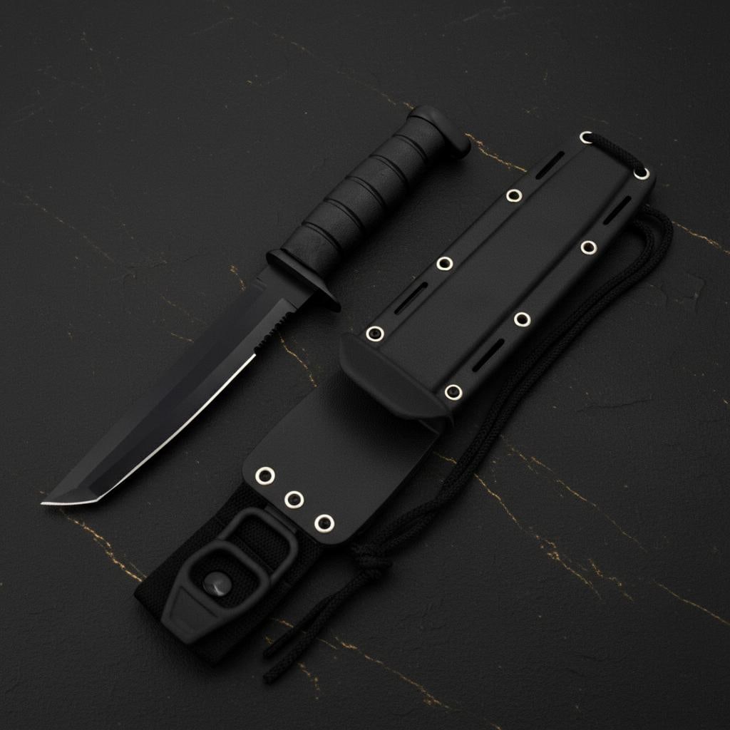 Tactical Fixed Blade Survival Knife 12-inch with Ka-Bar Style Handle & Sheath - 7