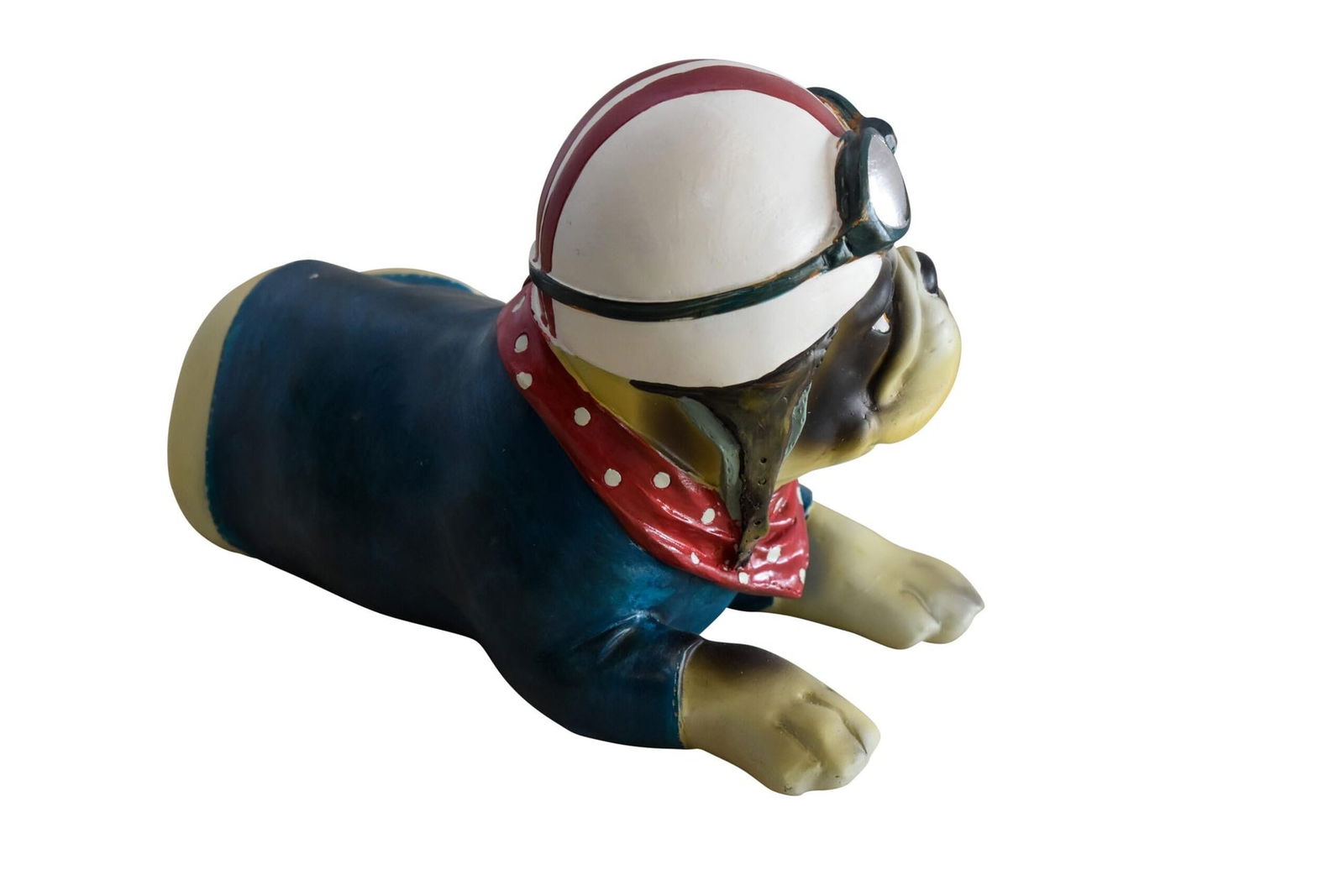 A Happy Dog Dressed in Motorcycle Rider Suit, Resin Statue 9" x 6" x 7"H - 3