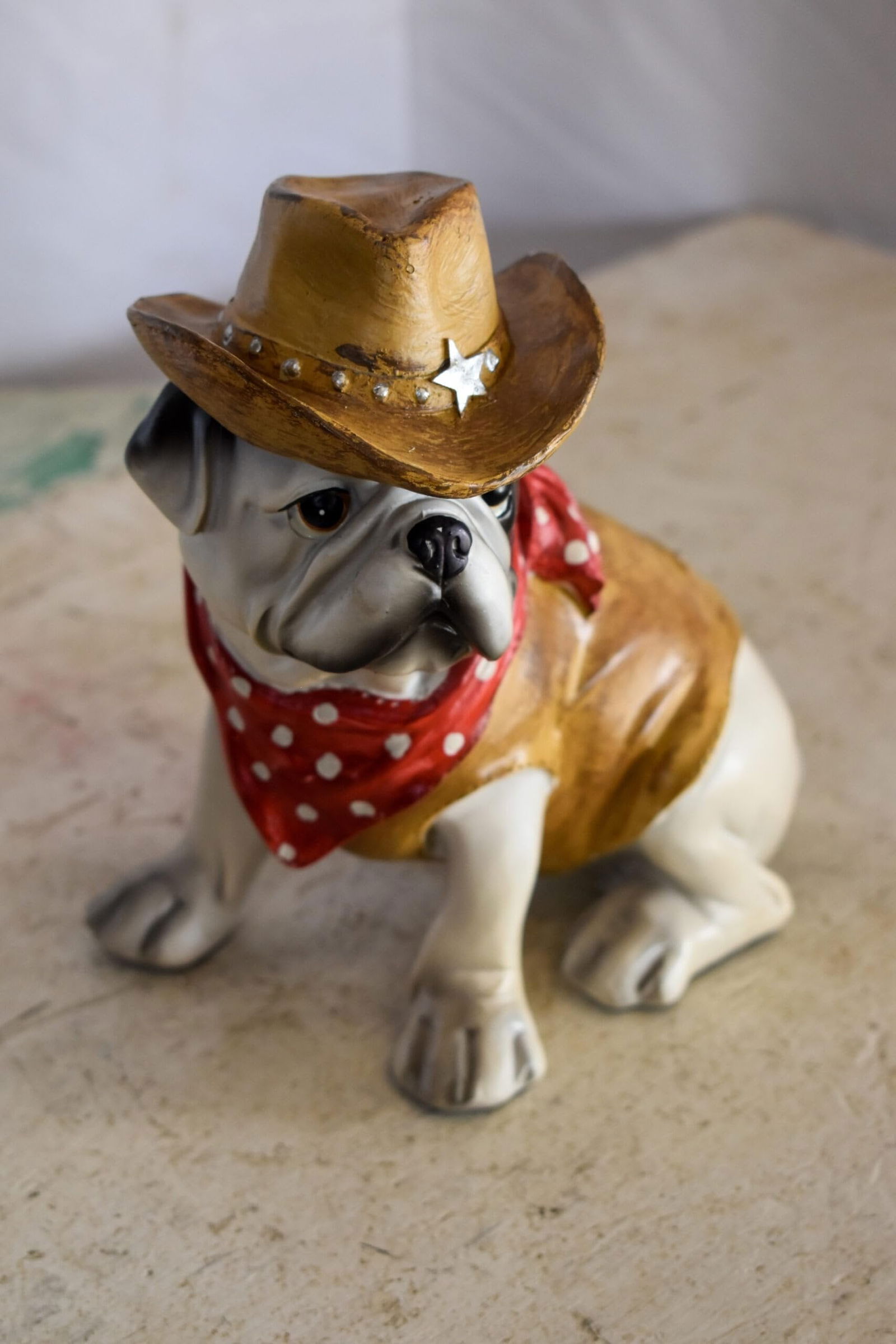 A Happy Dog Dressed as The Sheriff of The Town, Resin Statue 8" x 5" x 8"H - 6