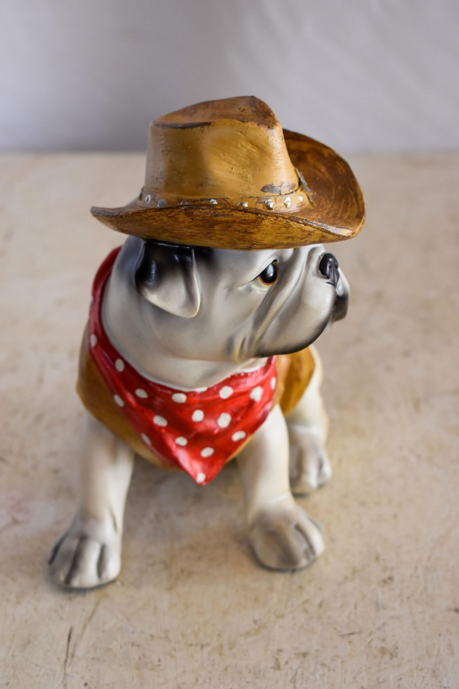 A Happy Dog Dressed as The Sheriff of The Town, Resin Statue 8" x 5" x 8"H - 7