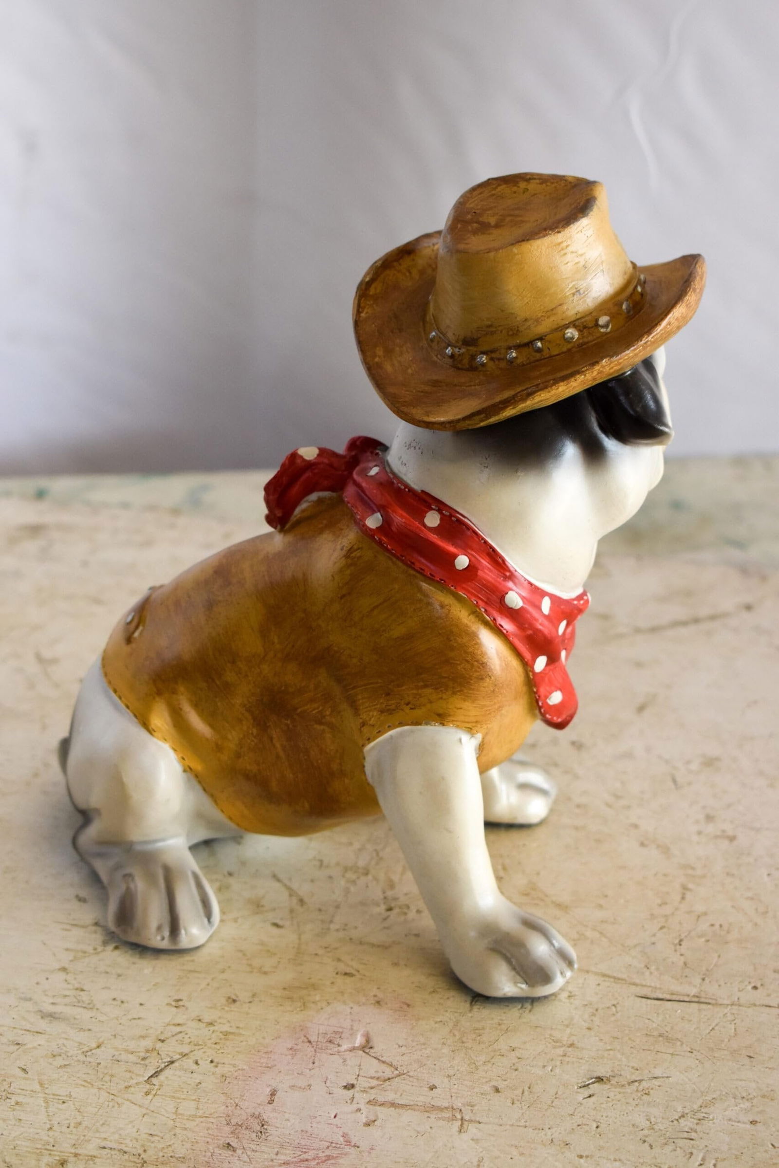 A Happy Dog Dressed as The Sheriff of The Town, Resin Statue 8" x 5" x 8"H - 9