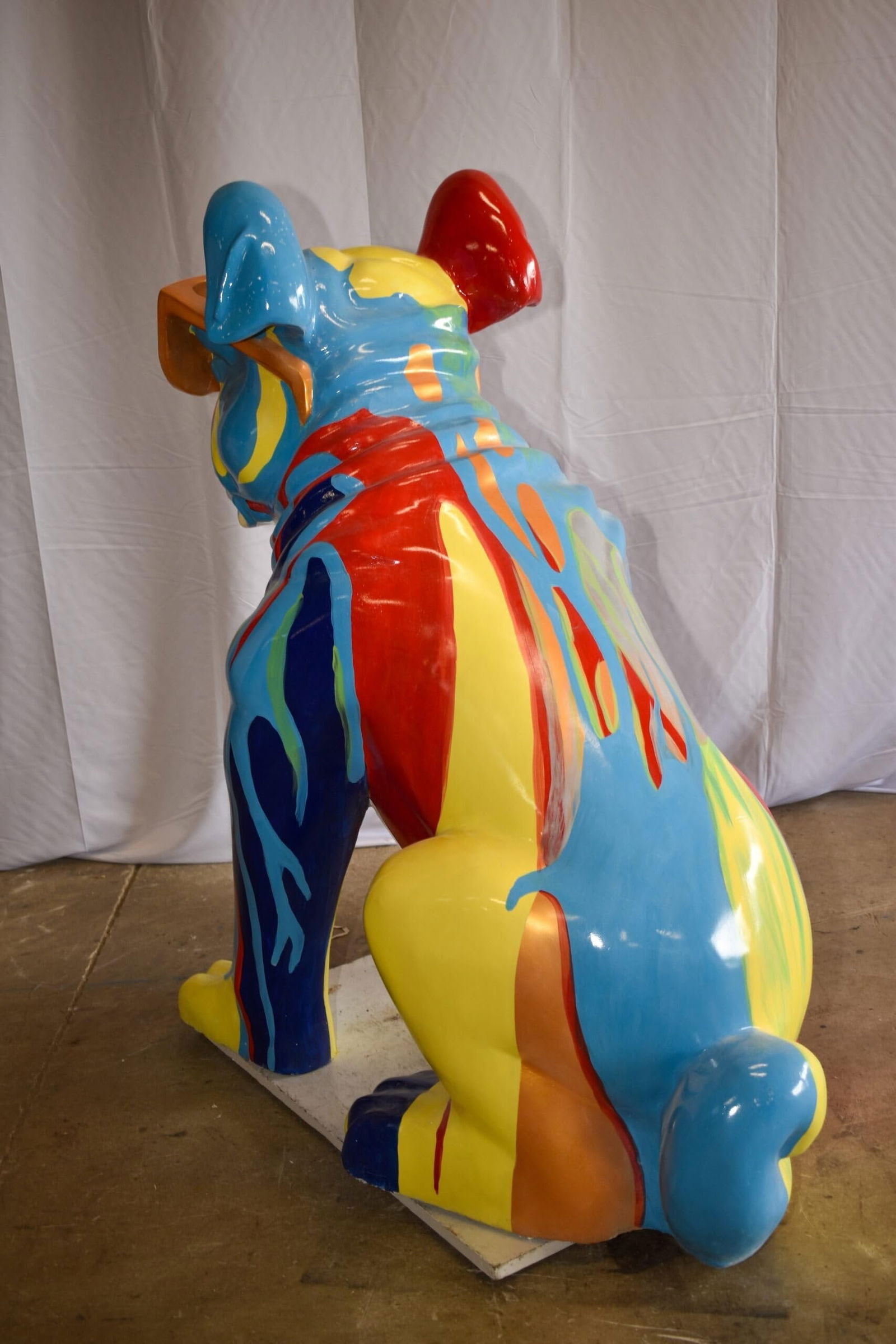 Giant Graffiti Looking British Bulldog with Glasses Resin Statue 29"x 50" x 50"H - 9