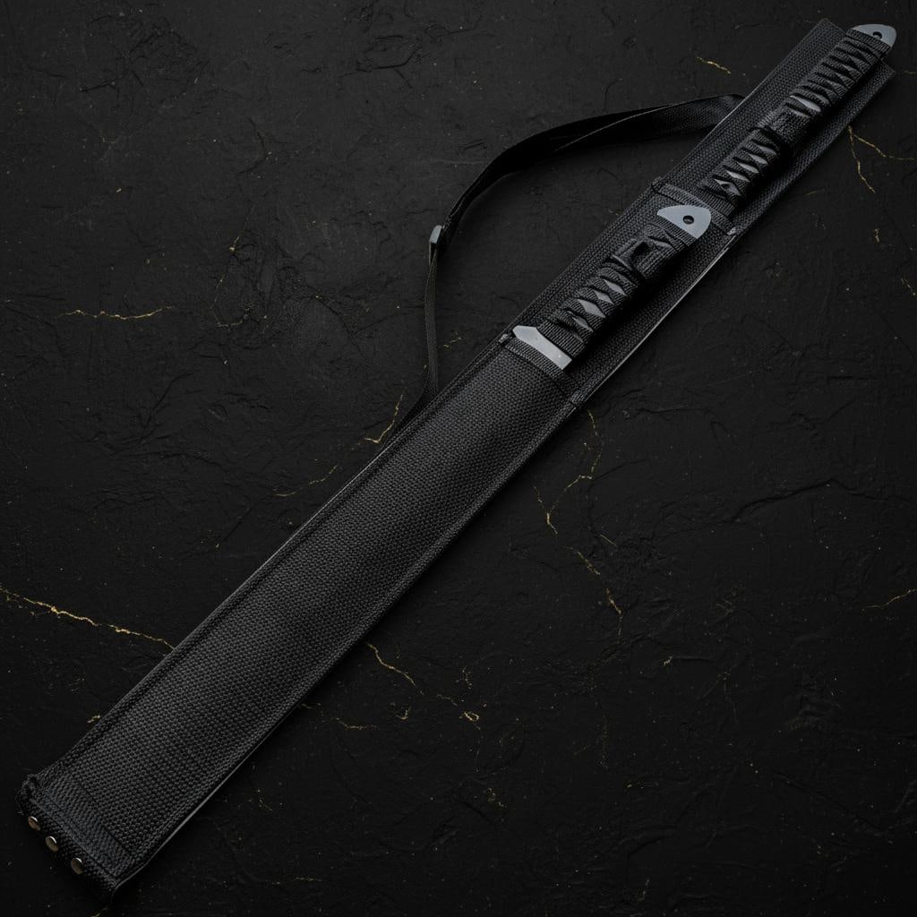 Tactical Black Ninja Sword and Machete Set 2-Piece Fixed Blade Survival Knives - 4