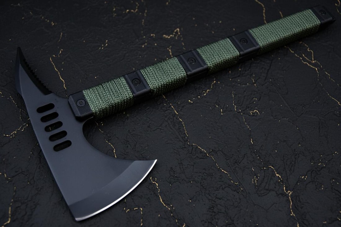 Full Tang Tactical Tomahawk 14.5" Survival Hunting Axe with Paracord Handle - 2
