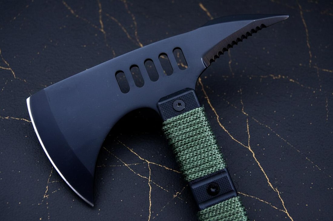 Full Tang Tactical Tomahawk 14.5" Survival Hunting Axe with Paracord Handle - 3