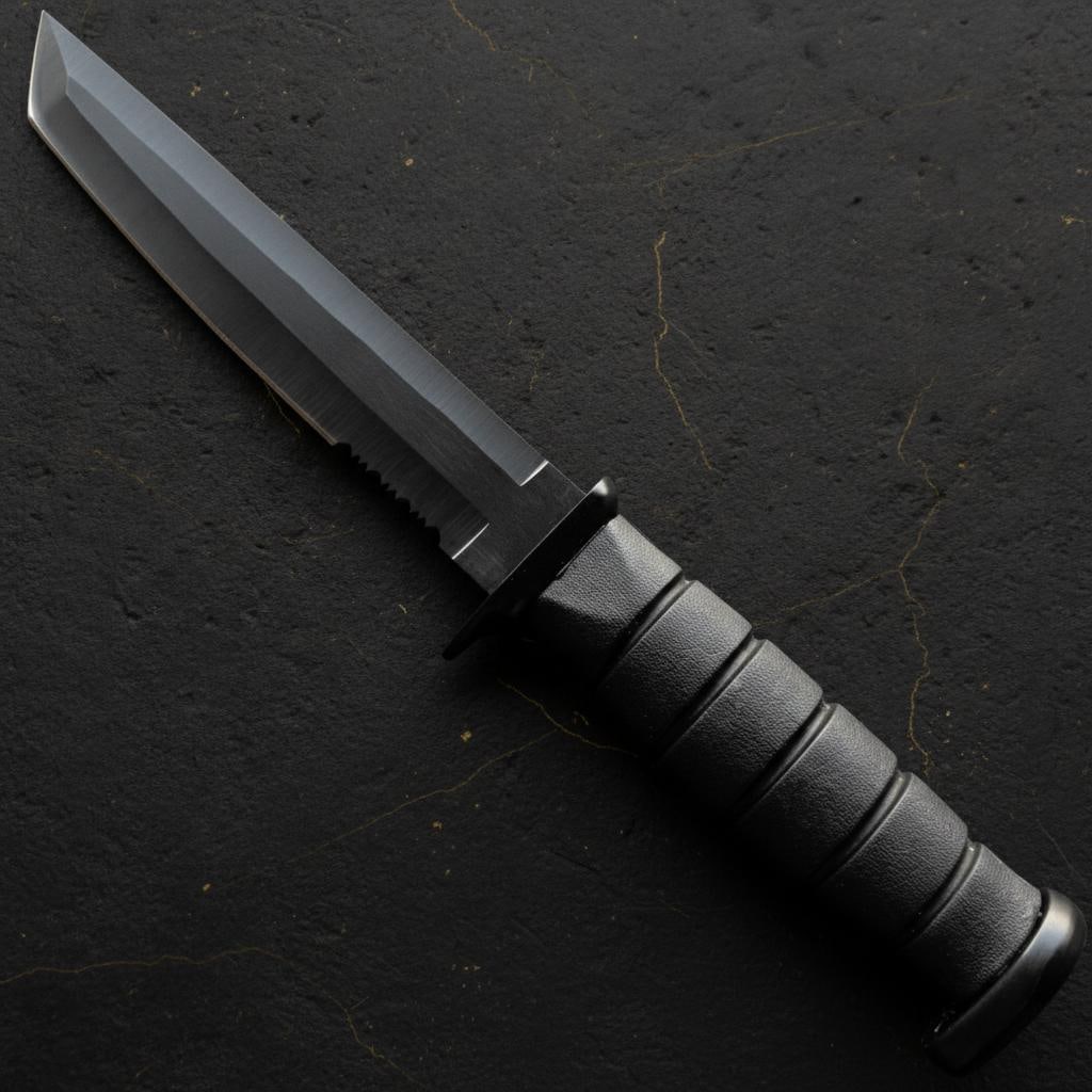 KA-BAR Style Tactical Survival Knife 12" Fixed Blade Half Serrated with Sheath - 5