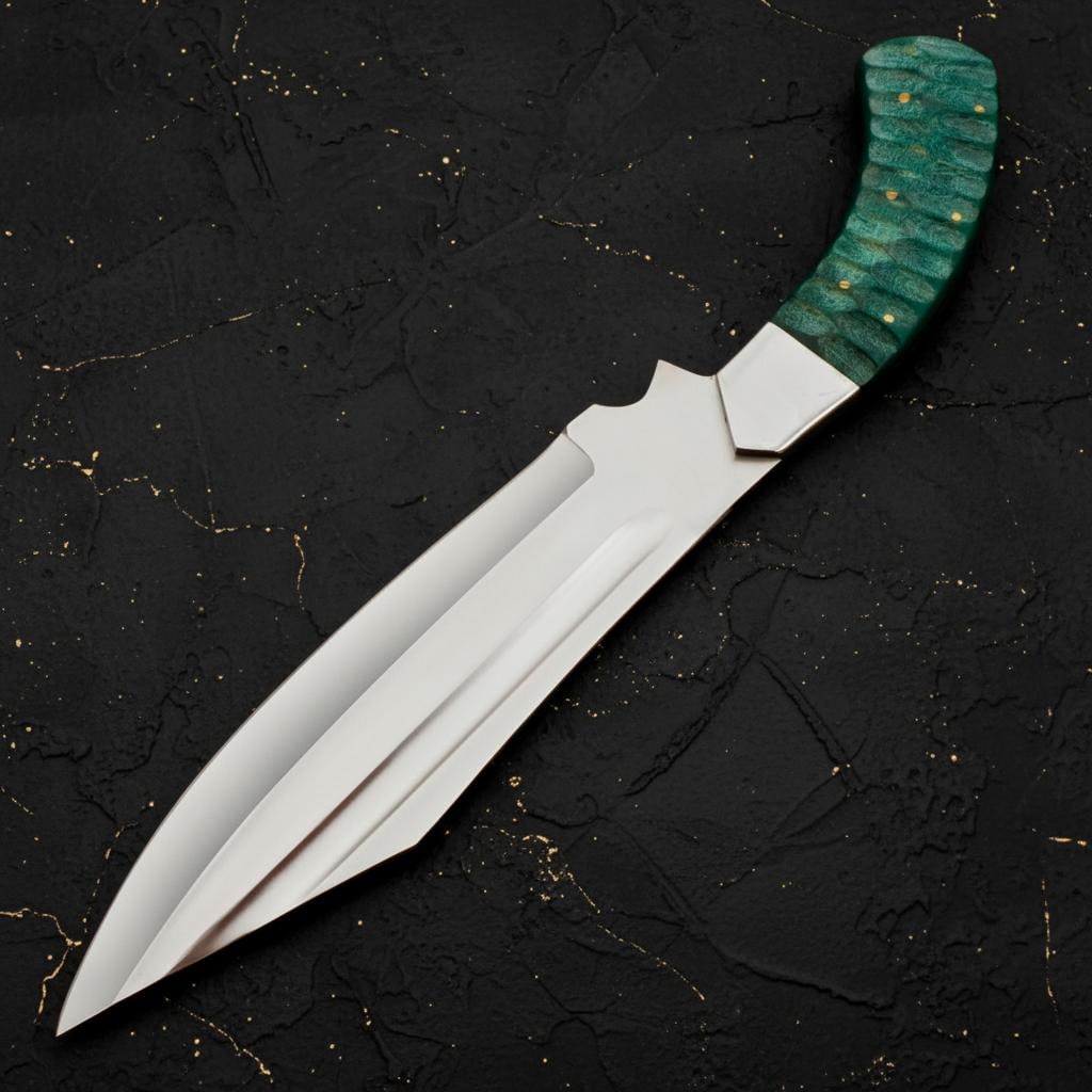 Custom Handmade D2 Steel Bowie Knife 15" Hunting Survival Knife w/ Leather Sheath - 2