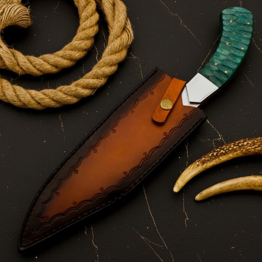 Custom Handmade D2 Steel Bowie Knife 15" Hunting Survival Knife w/ Leather Sheath - 6