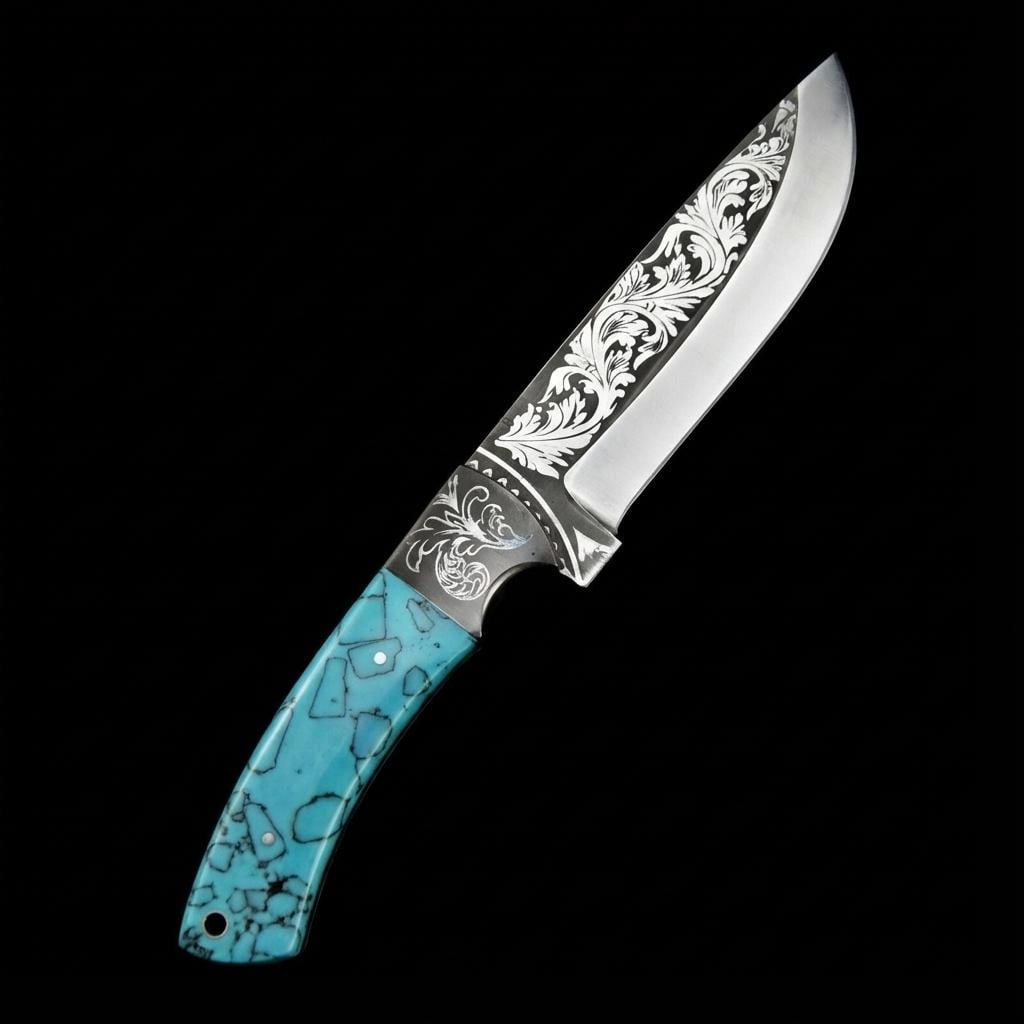 Handmade Hunting Knife 10" Carbon Steel Blade for Camping & Tactical Use w/ Sheath - 2