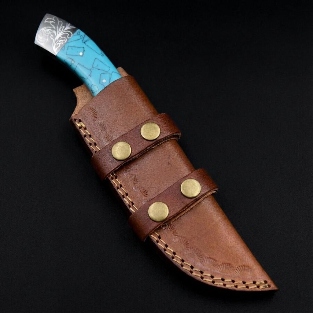 Handmade Hunting Knife 10" Carbon Steel Blade for Camping & Tactical Use w/ Sheath - 5