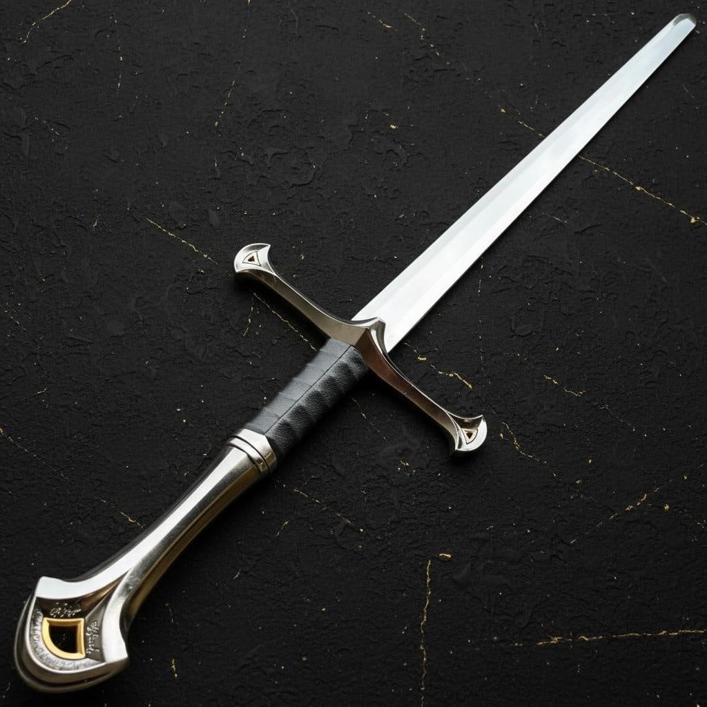Medieval Crusader Knight LARP Sword Replica with Scabbard Stainless Steel Blade - 3