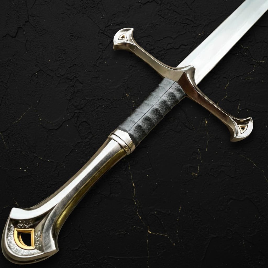 Medieval Crusader Knight LARP Sword Replica with Scabbard Stainless Steel Blade - 4