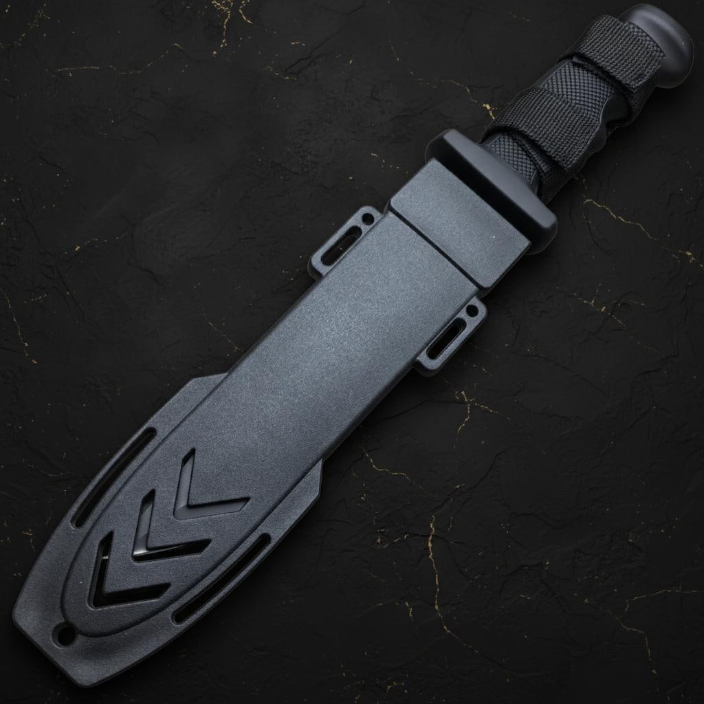 Tactical Survival Bowie Knife 12" Black Fixed Blade 440 Stainless Steel with Sheath - 3