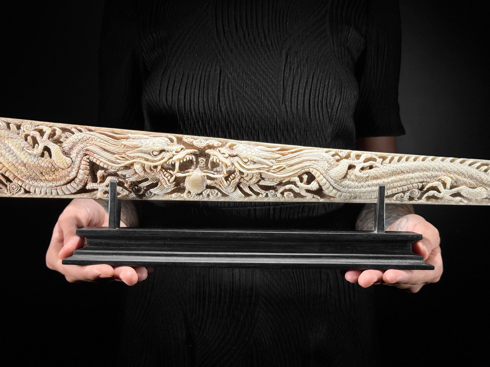 Extra large carved swordfish - Double Dragon motif - 10