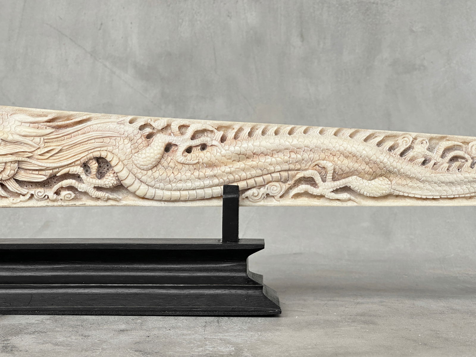 Extra large carved swordfish - Double Dragon motif - 8