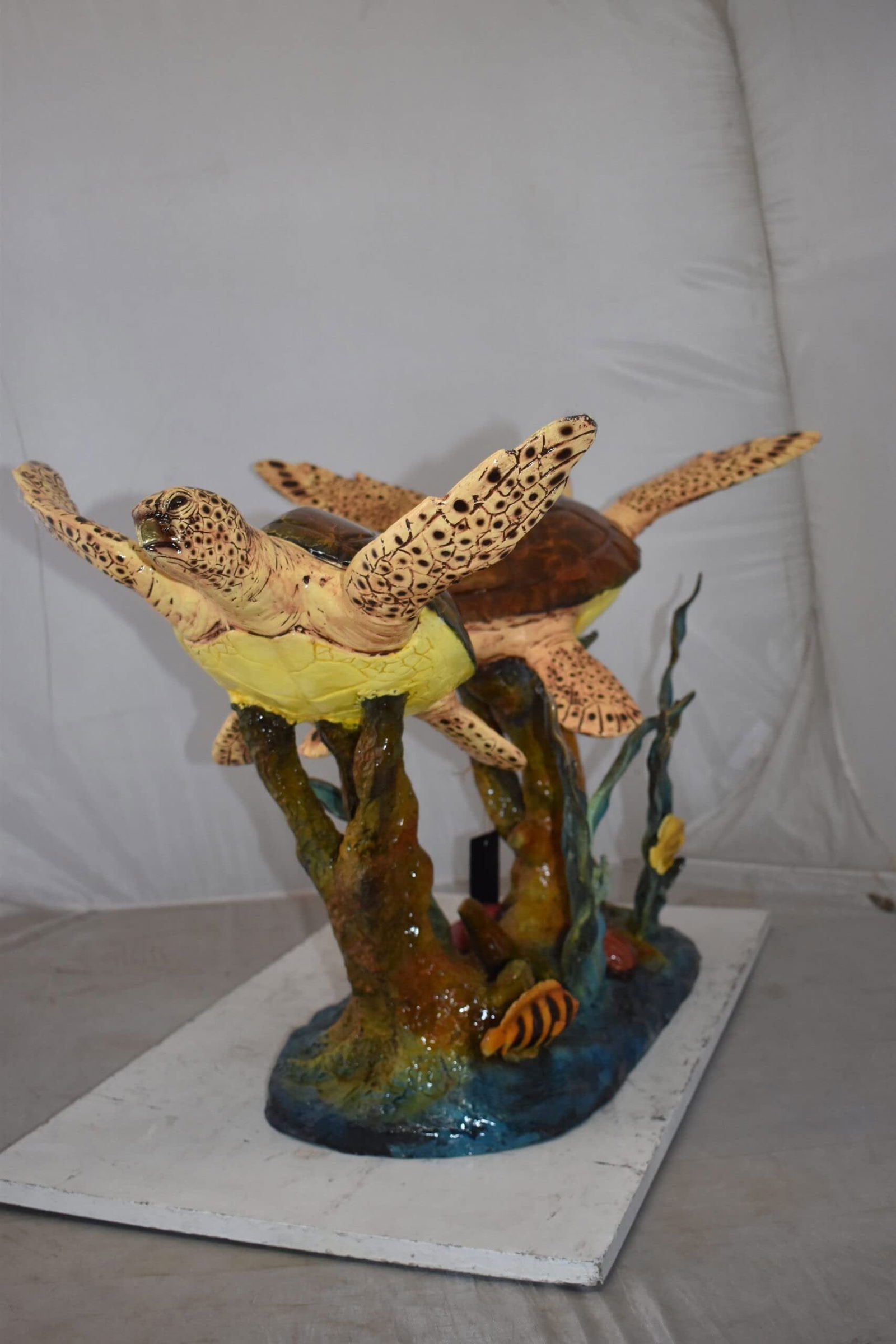 Gliding Turtles in Reef Table Top Bronze Statue Size: 18" x 16" x 31"H - 4