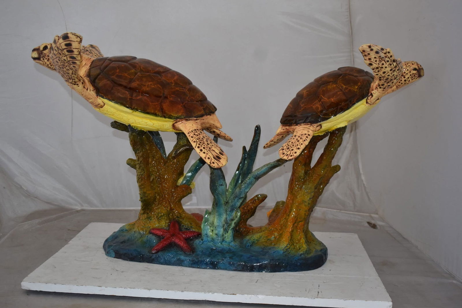 Gliding Turtles in Reef Table Top Bronze Statue Size: 18" x 16" x 31"H - 7