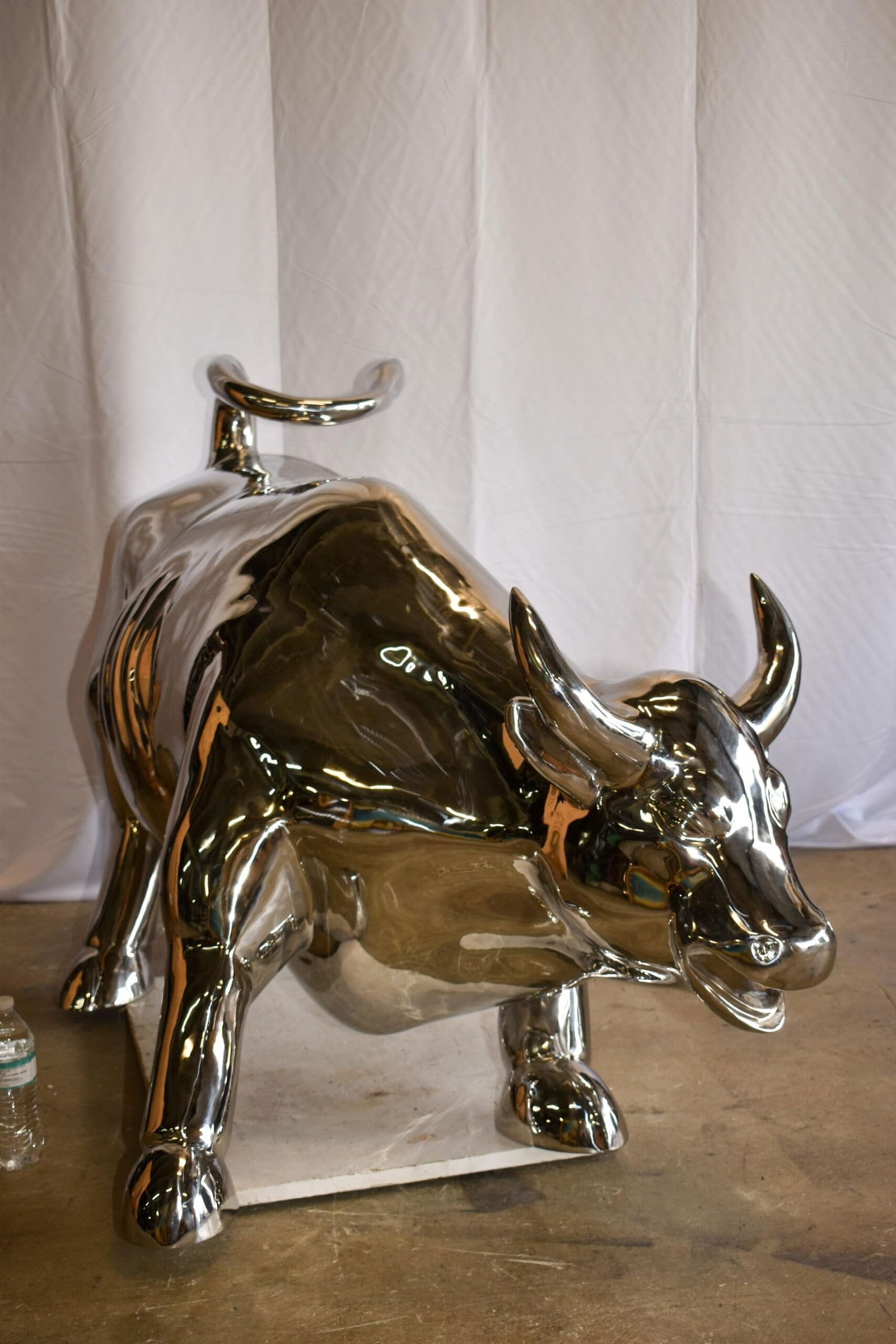 Large Wall Street Bull Made of Stainless Steel 60" x 30" x 37"H - 7