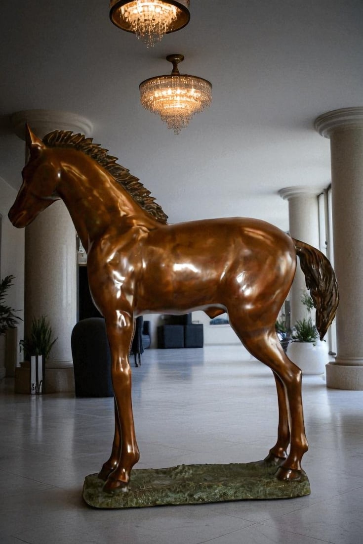 Standing Pony Made of Bronze Statue 47" x 12" x 48"H - 2