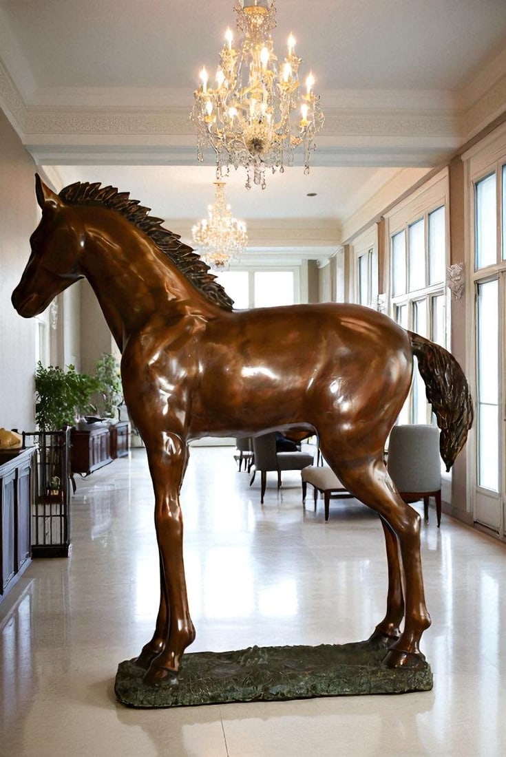 Standing Pony Made of Bronze Statue 47" x 12" x 48"H - 4