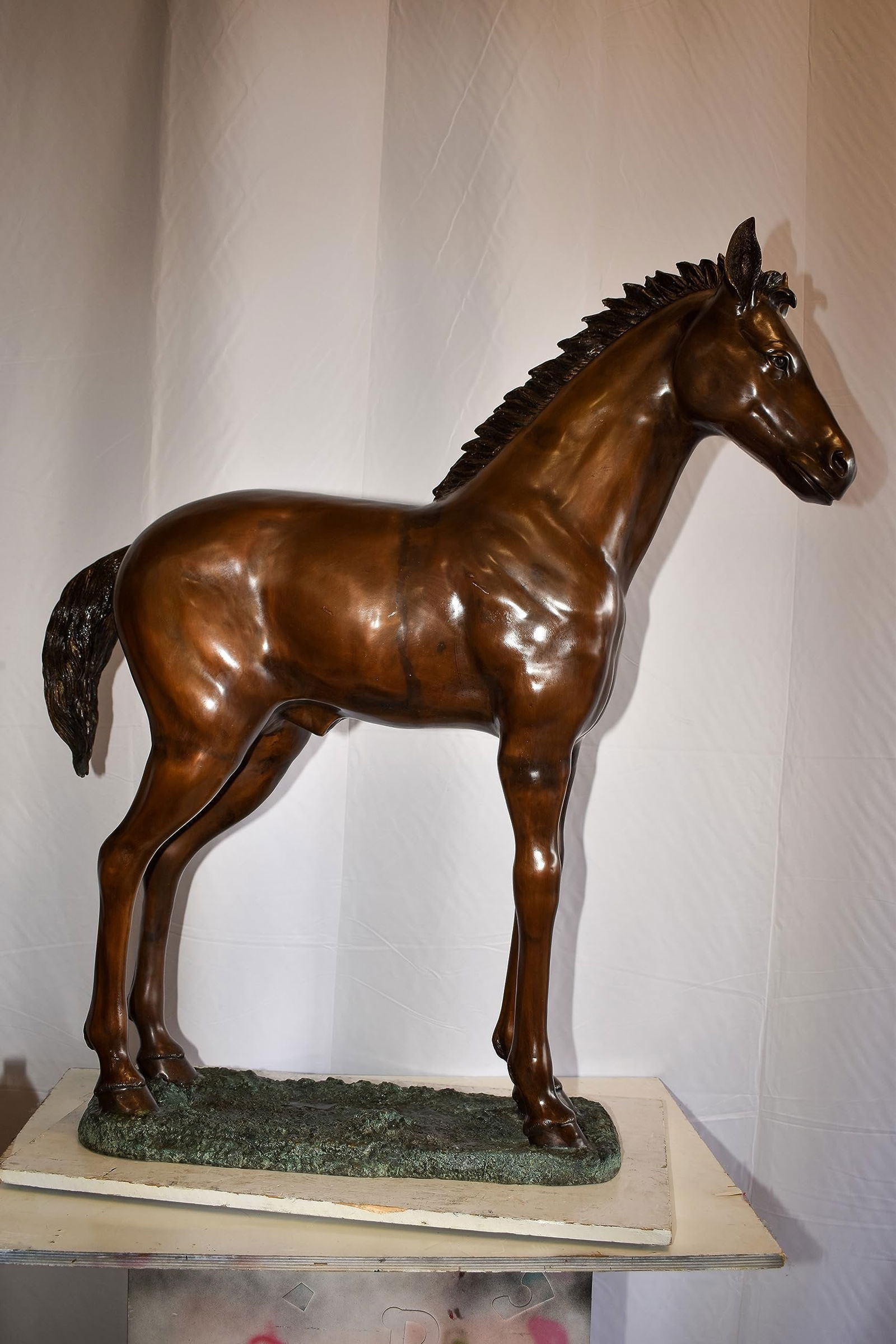 Standing Pony Made of Bronze Statue 47" x 12" x 48"H - 7