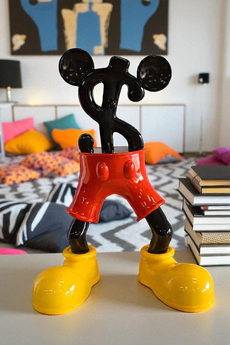 Distinctive and Playful Mickey Themed Dollar Sign Resin Statue 22" x 15" x 29"H - 2