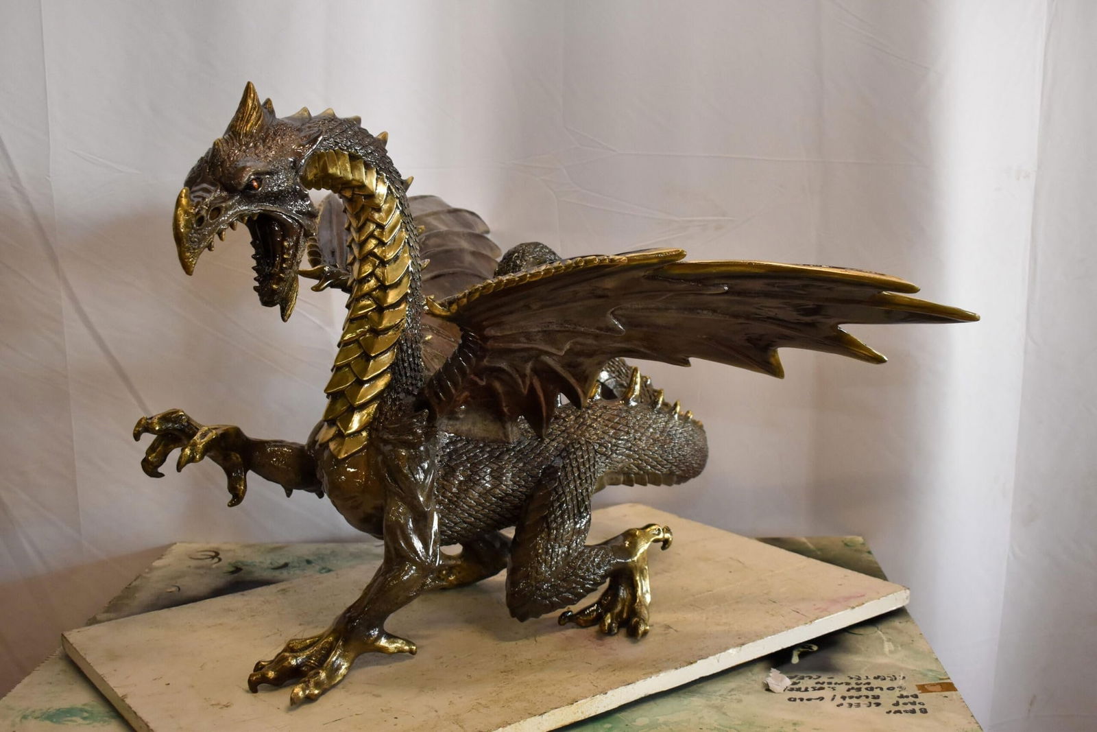 Dragon Bronze Statue with Two Tone Bronze Finish 32" x 36" x 25"H - 10