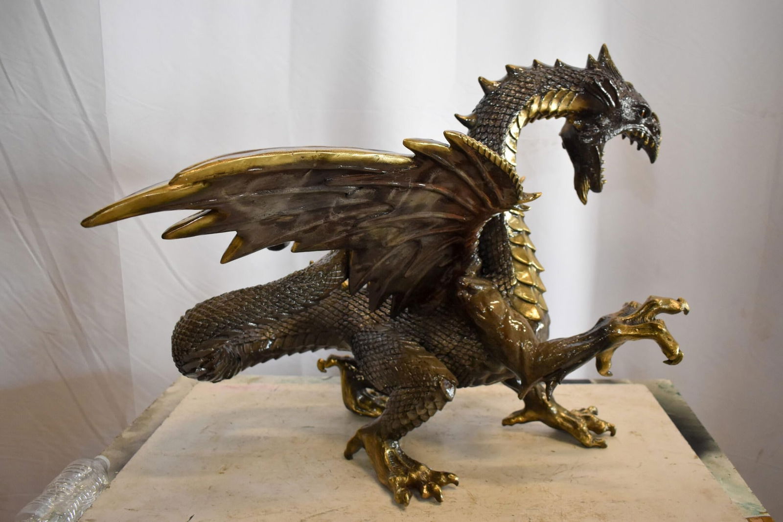 Dragon Bronze Statue with Two Tone Bronze Finish 32" x 36" x 25"H - 4
